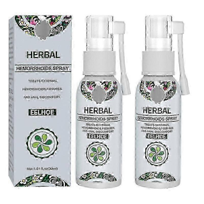 2x Natural Herbal Hemorrhoid Treatment Spray – Non-Stimulating with Essential Botanical Extracts