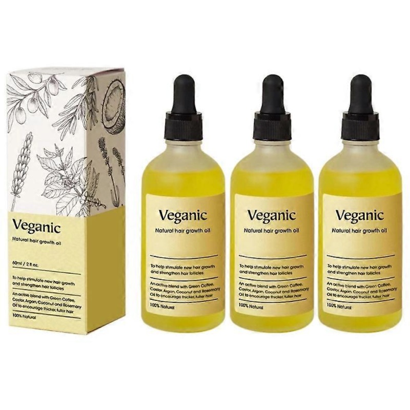 1/2/3PCS Natural Hair Growth Oil, Veganic Natural Hair Growth Oil Hair Care 60ml