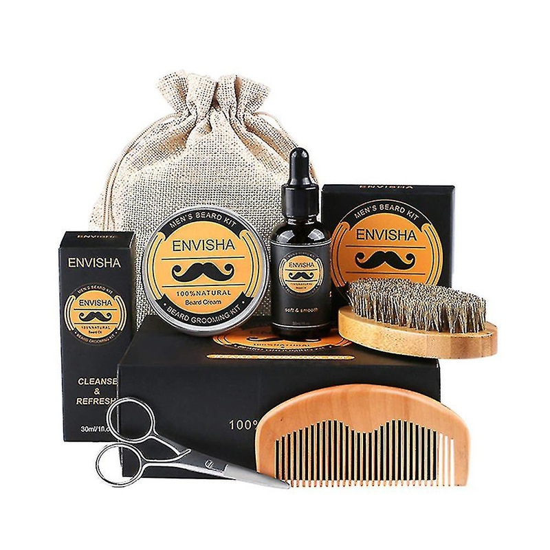 5pcs/set Beard Growth Oil For Men Beard Growth Moisturizing Beard Oil With Beard Comb Beard Roller Beard Balm Beard Growth Kit