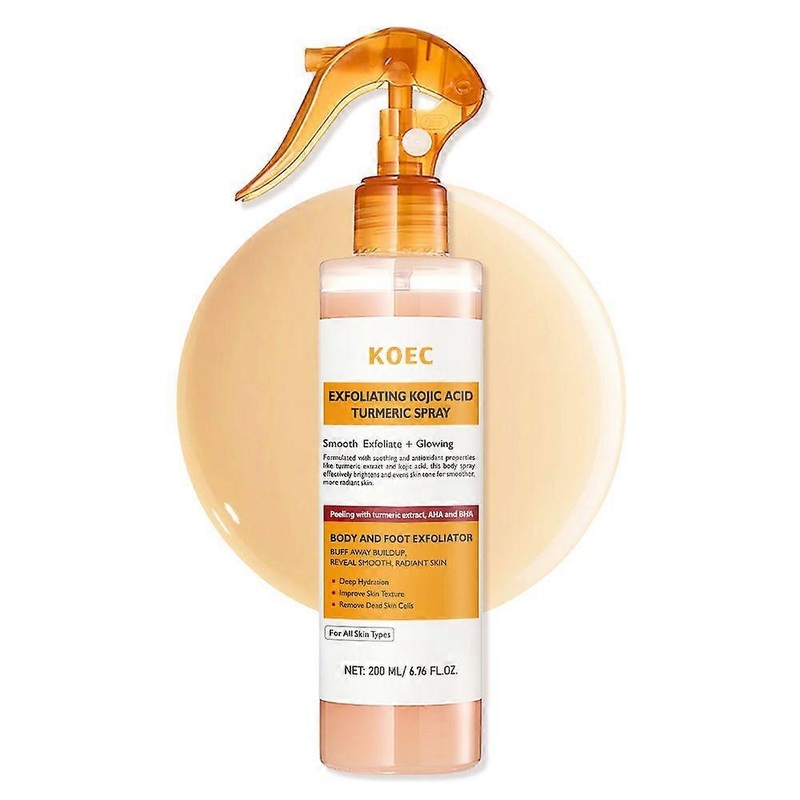 Keratin Care Kojic Acid Turmeric Spray, Turmeric Spray, Exfoliating Peeling Solution – Gentle Body Care for Smooth, Exfoliate and Shine, 200ML