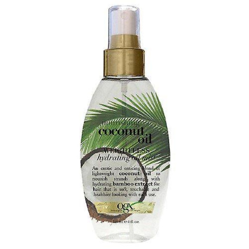 Ogx Nourishing + Coconut Oil Weightless Hydrating Oil Hair Mist, Lightweight Leave-in Hair Treatment, 4 Fl. Oz