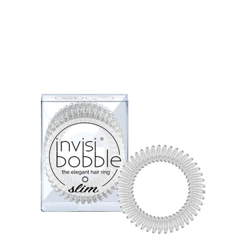 Invisibobble Slim Crystal Clear Elastic Hair Accessories Colorless x3