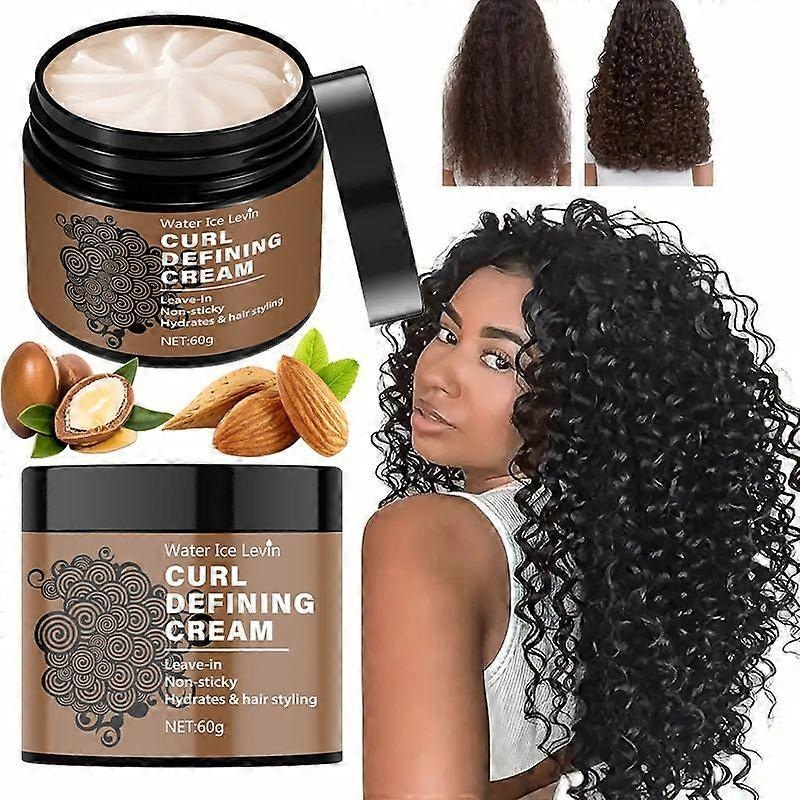 Leave-In Castor Oil Curling Cream – Curl Enhancer & Frizz Control For Curly Hair, Defines Curls Styling CreamHydrates & Hair Styling