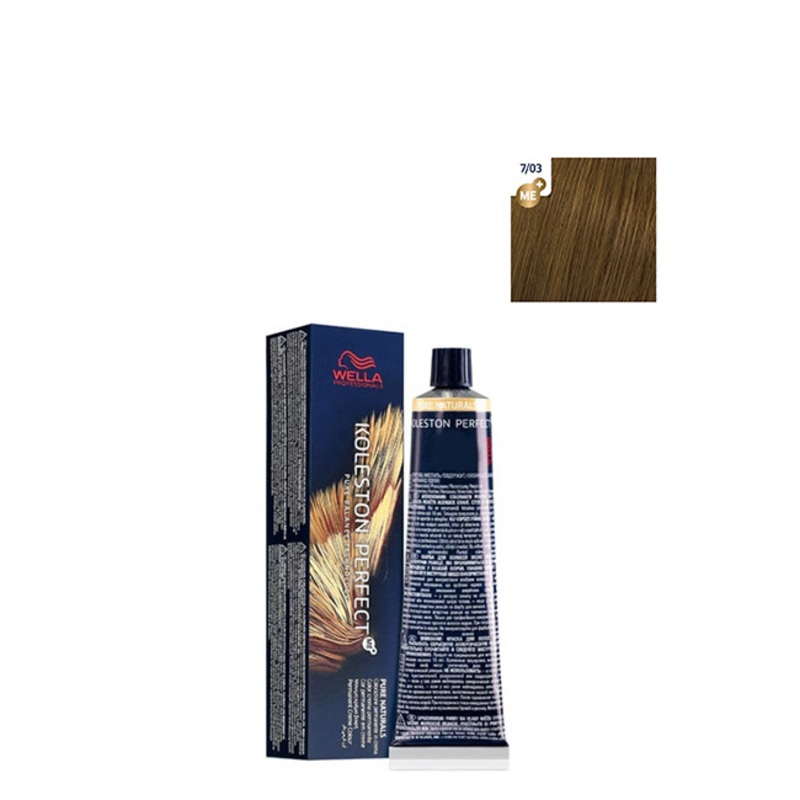 Wella Professionals Koleston Perfect Pure Naturals Color 7/03 Medium Blonde Natural Gold 60ml