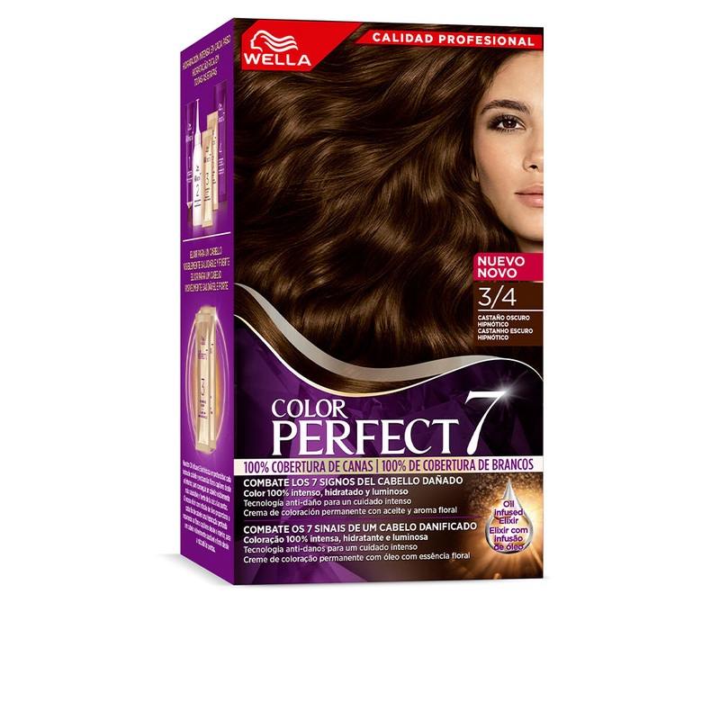 Wella Color Perfect 7 100% Gray Coverage Color 3/4 Dark Brown Hypnotic