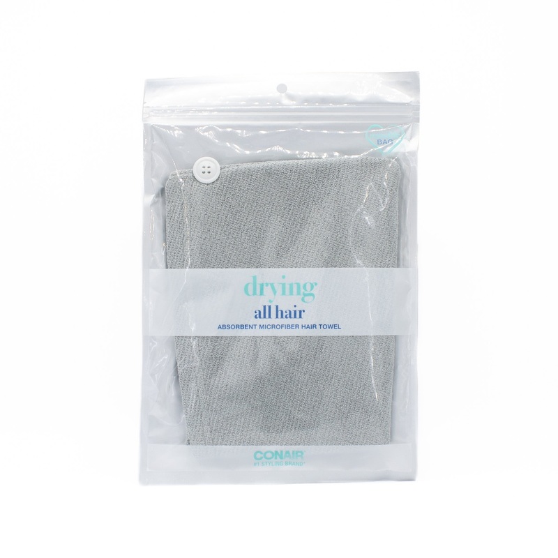 Conair All Hair Absorbent Microfiber Towel Grey – New