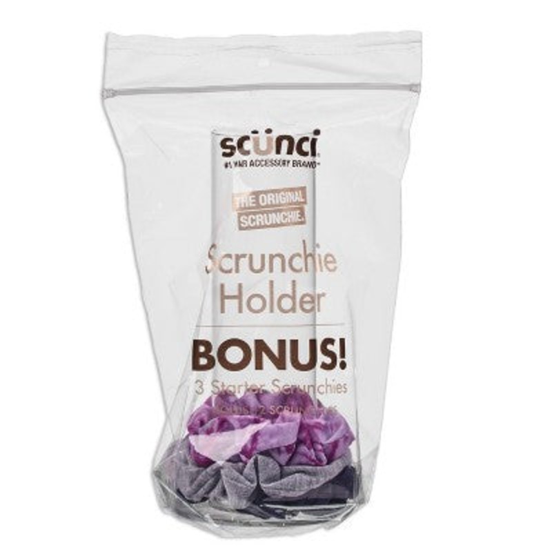 scunci Hair Accessories Scrunchies and Hair Ties Organizer with 3 Bonus Scrunchies 4pcs set – New