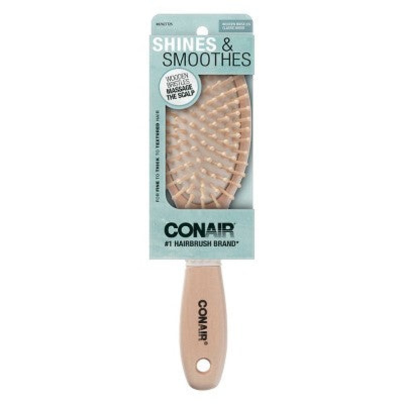Conair Classic Wood Wooden Bristle Cushion Hair Brush – Imperfect Box