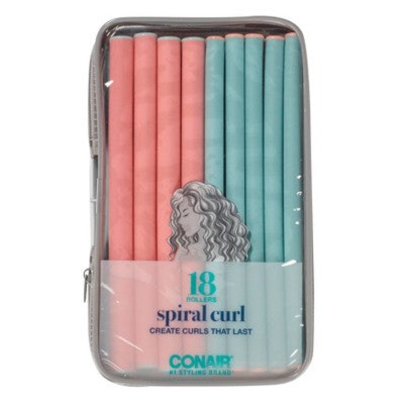 Conair Heatless Spiral Rollers Coral & Teal 18pcs – Imperfect Box