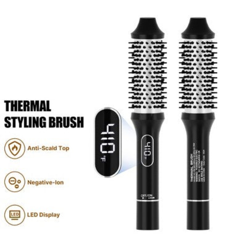 NICEBAY Heated Thermal Brush, Electric Curling Brush & Round Brush Styler with Anti-Scald Nylon Bristles – Imperfect Box