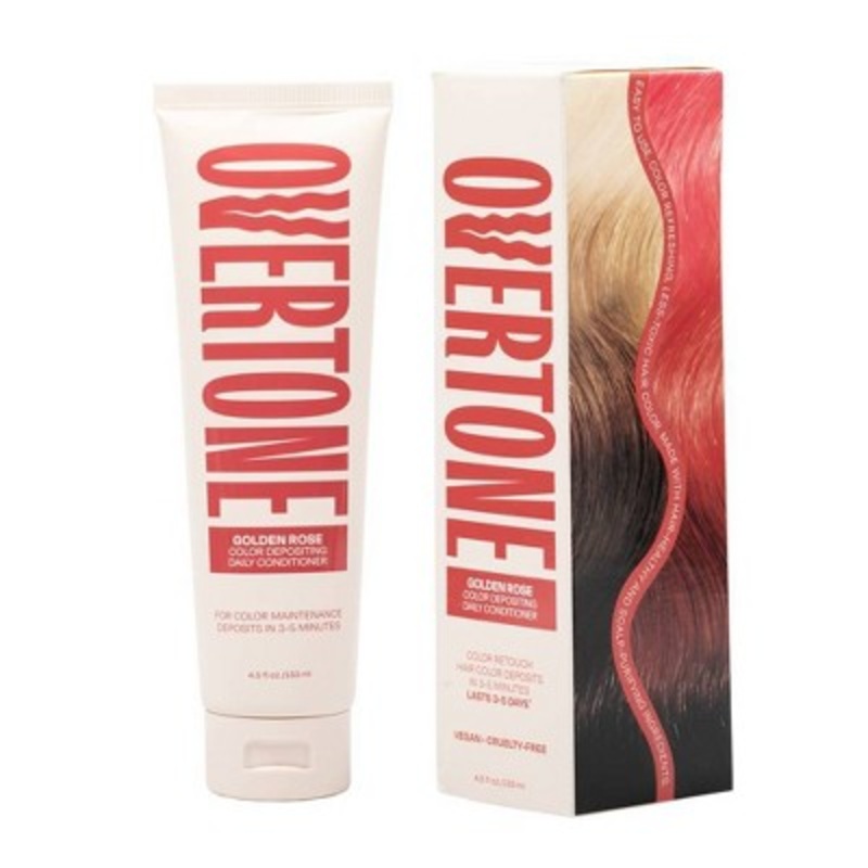 Overtone Golden Rose Daily Conditioner Semi-Permanent Rose Gold Hair Color 4.5 oz – New