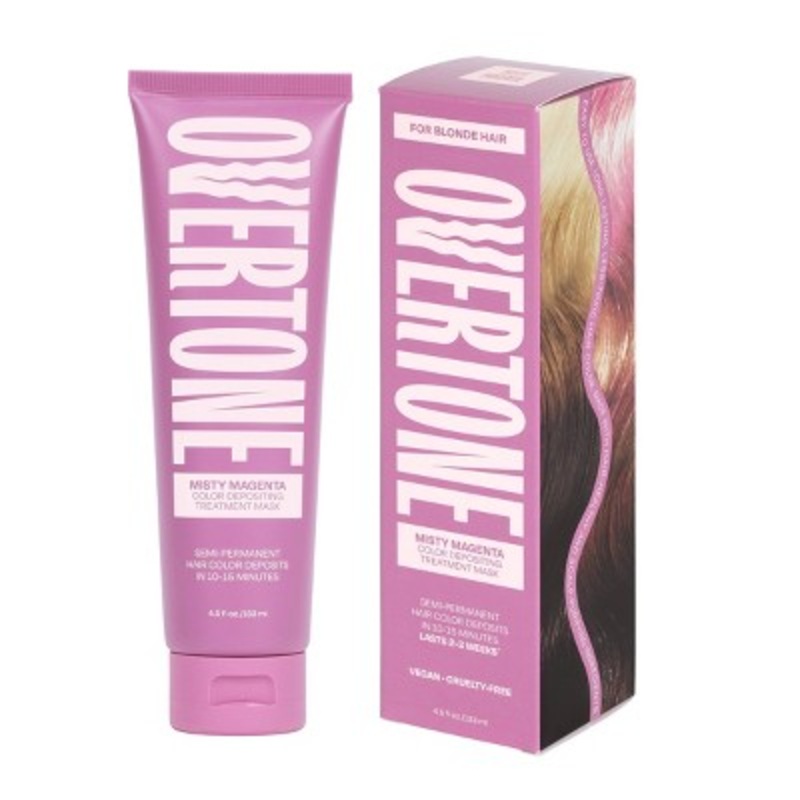 Overtone Misty Magenta Hair Mask Semi-Permanent Hair Dye & Color Conditioner Cotton Candy Pink for Brown; Blonde Hair – New