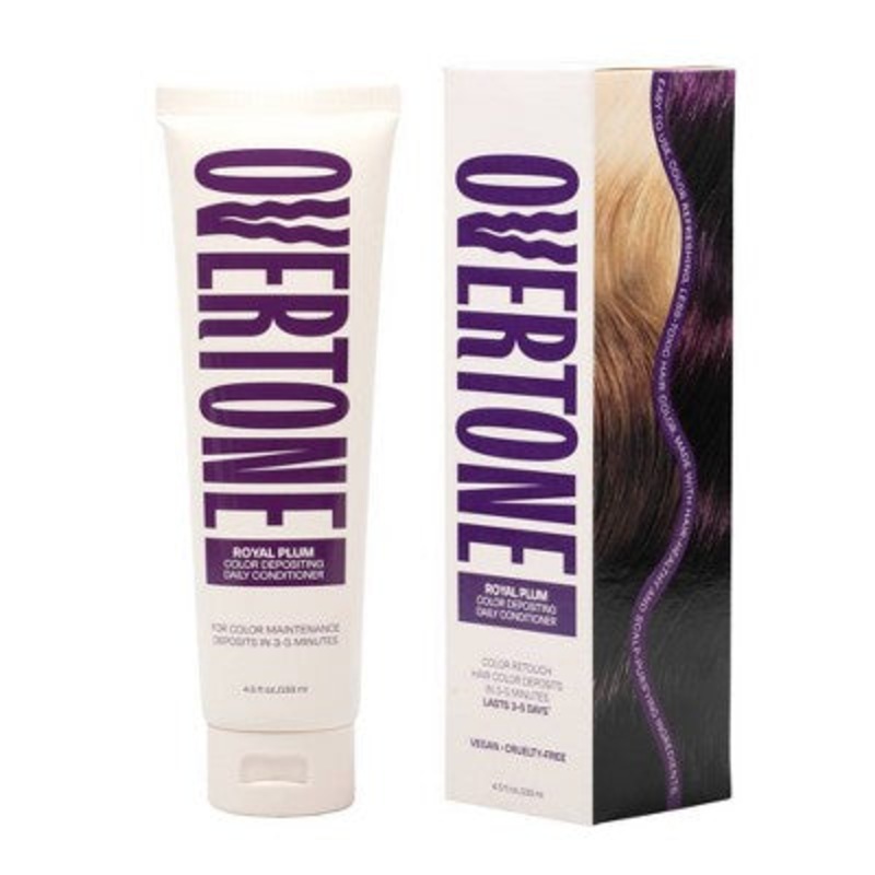 Overtone Royal Plum Daily Conditioner- Semi-Permanent Purple Hair Color  4.5 oz – New