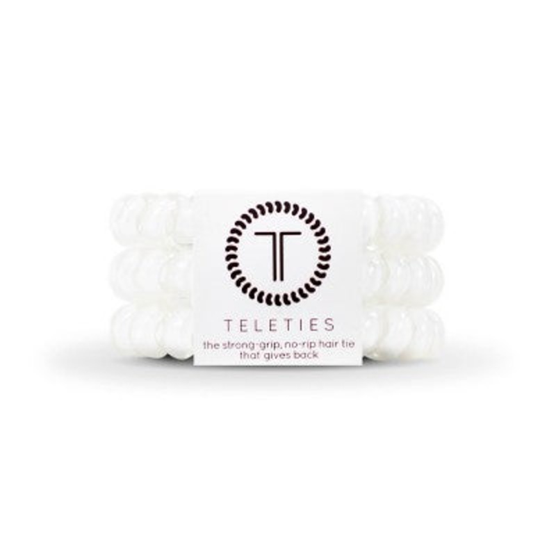 TELETIES Large Hair Ties 3pc Coconut White – Imperfect Box