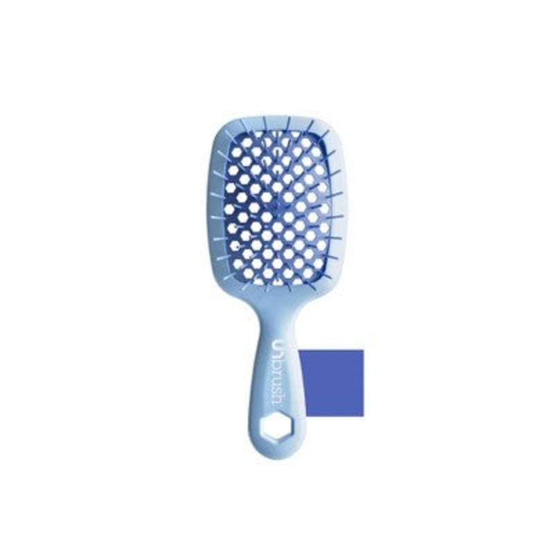 UNbrush Mini Pastel Detangling Hair Brush Periwinkle Light Blue – New