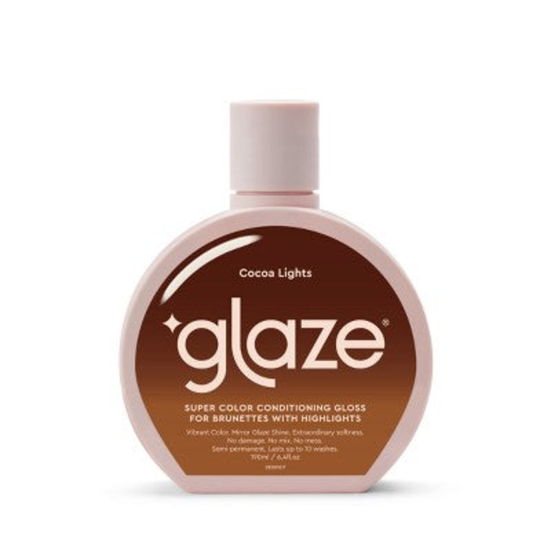 Glaze SuperGloss Color Conditioning Hair Gloss & Toner Warm Cocoa Lights for Highlighted Hair 6.4 fl oz – New