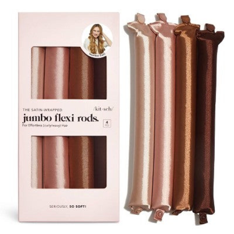 Kitsch Satin Jumbo Flexi Rods Hair Rollers Rosewood 4pk – Imperfect Box
