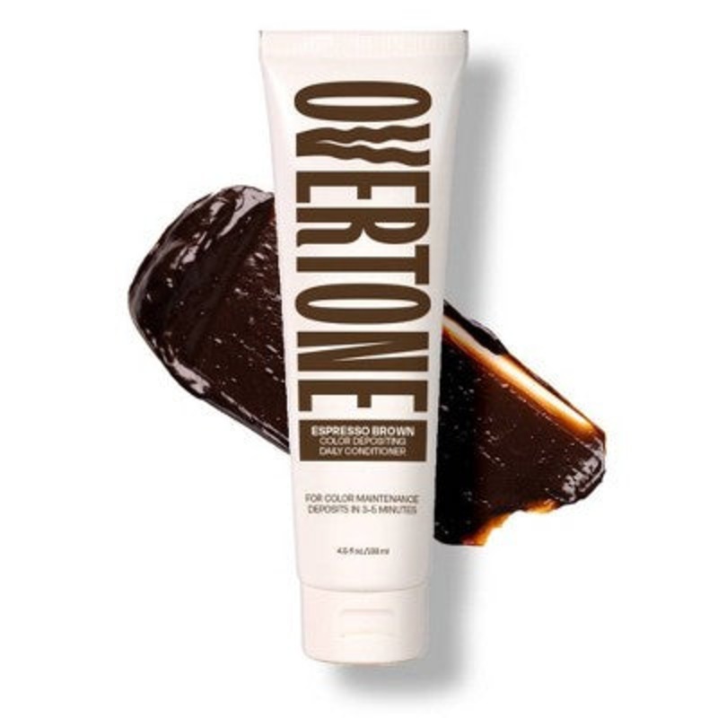 Overtone Espresso Brown Daily Conditioner Semi-Permanent Hair Color for All Hair Types 4.5oz Color-Depositing – New