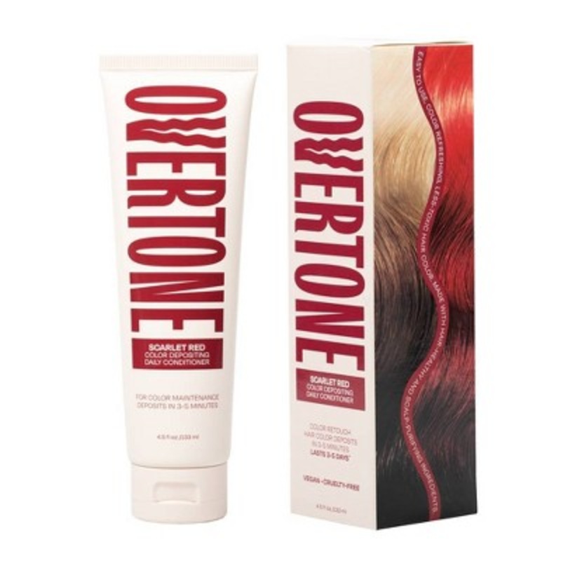 Overtone Scarlet Red Daily Conditioner- Semi-Permanent Ruby Red 4.5 oz – New