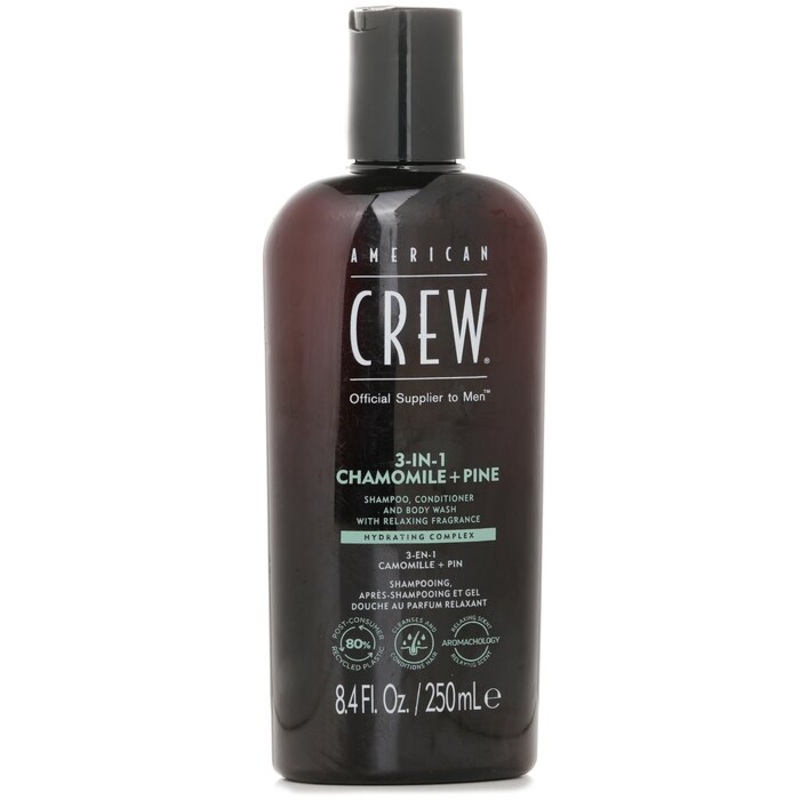3-in-1 Chamomile + Pine Shampoo, Conditioner And Body Wash Size: 250ml/8.4oz Weight: 0.29KG