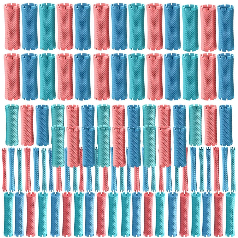 100Pcs/Set 10 Sizes Hair Perm Rods Kit Cold Permanent Bar Plastic Curlers Rollers Set Wave Corn Hair