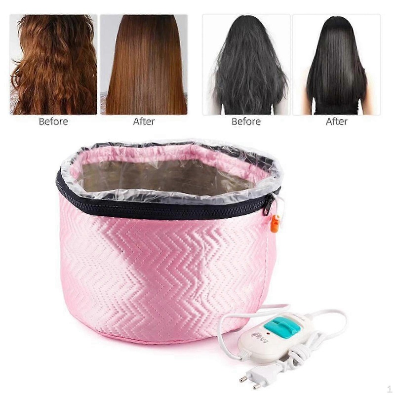 2025 SPA Hair Thermal Treatment Heating Cap Dryers Care Steamer Hat Pink