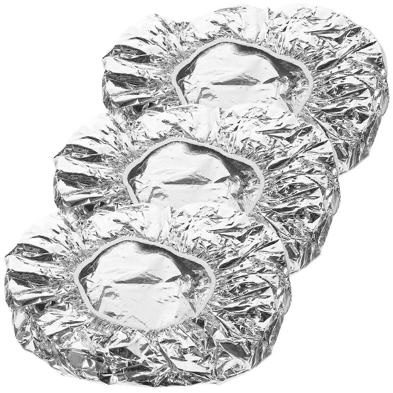 Baking Oil Hair Caps Tin Foil Hat for Deep Conditioning 9Pcs Elastic Caps