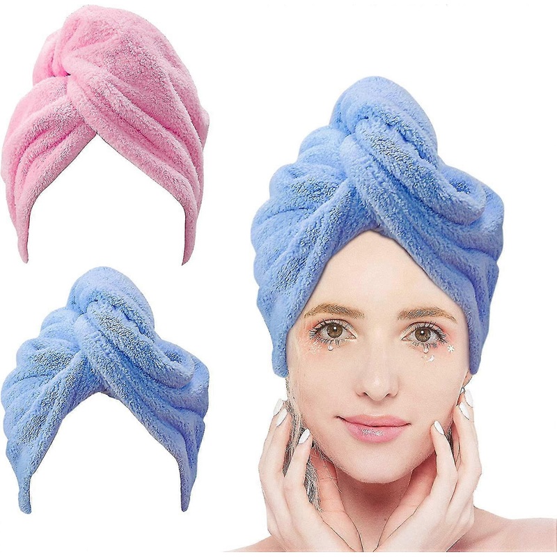 Microfiber Hair Towel,3 Packs Hair Turbans For Wet Hair, Drying Hair Wrap Towels For Curly Hair Women Anti Frizz,  /Pink/Grey, 26″10″
