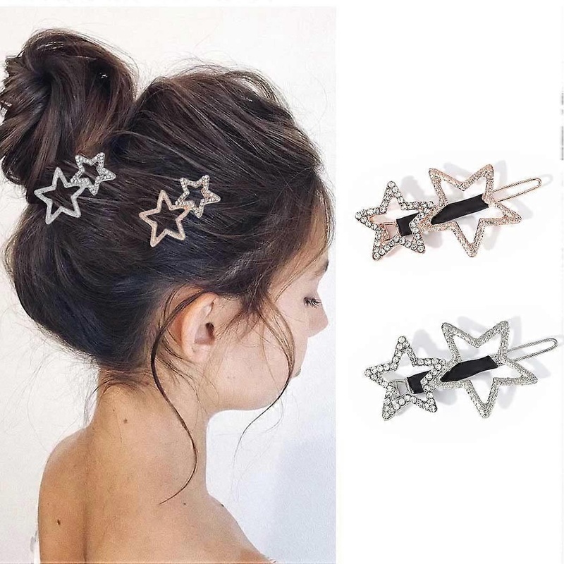 Shiny Hair Pin for Women, Hollow Star Hair Clips with Crystal and Metal Alloy – Secure Grip and Adds Elegance to Any Hairstyle
