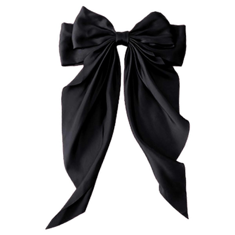 Silk bow hair clip, bow hair clip, metal clip, long tail ponytail hair accessories for girls and girls