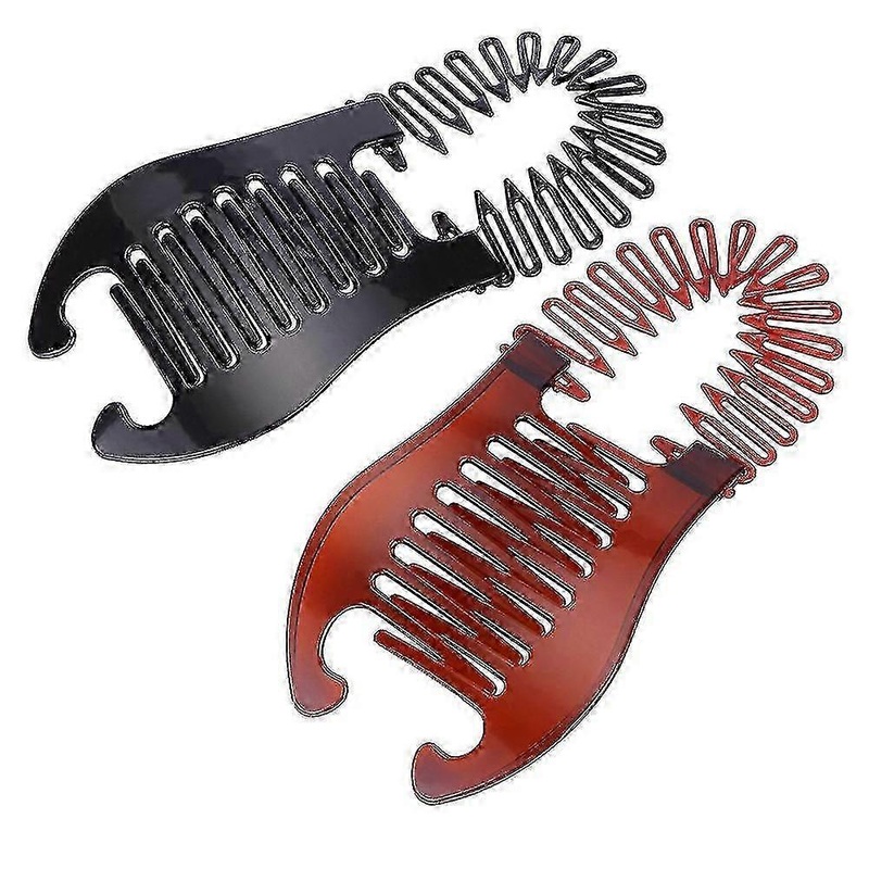Stylish Hair Accessory, Interlocking Banana Combs With Bendable Design, Durable Hair Accessories For Women And Girls, Suitable For All Hair Types,