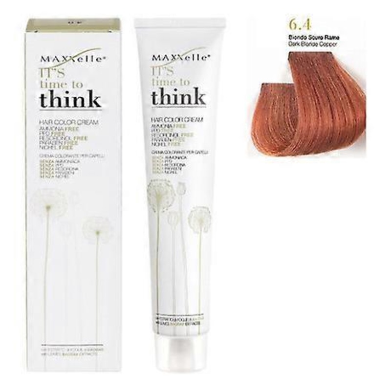 Dark Blonde Copper 6.4 Ammonia-free Hair Color With Argan Oil Think  Maxxelle 100ml