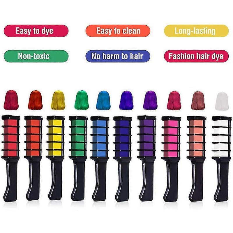 Hair Chalk Comb 10 Colors, Hair Color Chalk Comb, Children’s Hair Dye