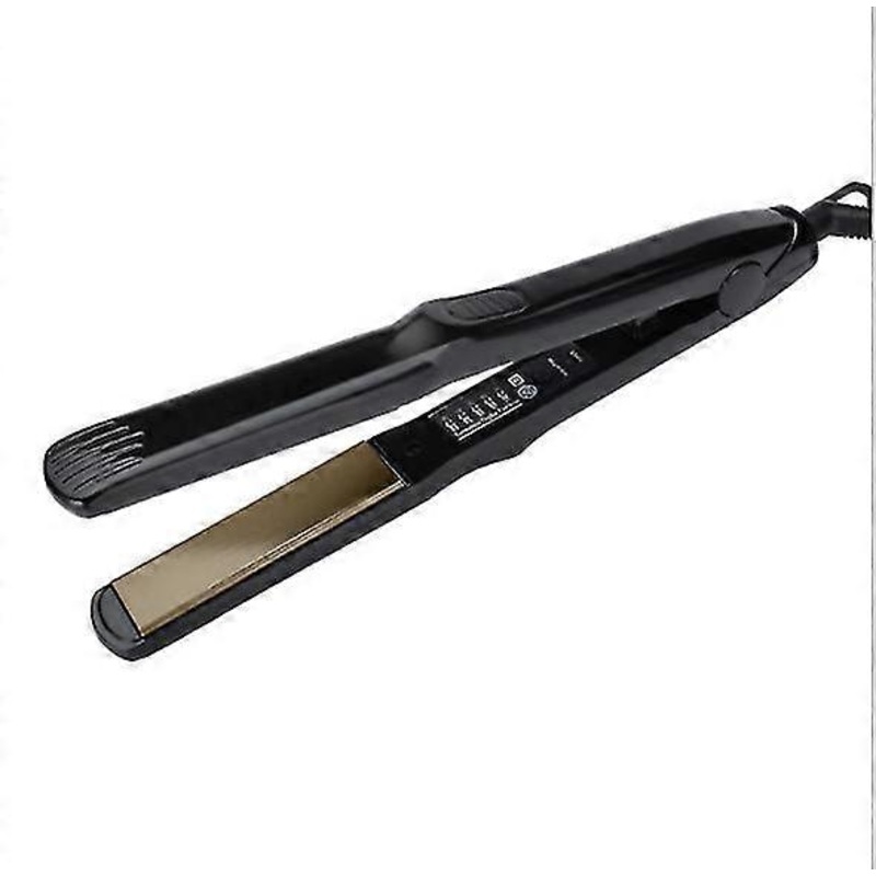 Hair Straightener, Professional Corn Fluffy Perm Splint, Hairdressing, Five Ratio Temperature Adjustment, Straight Hair(Black)