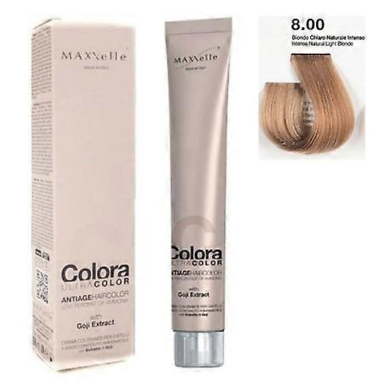 Intense Natural Light Blond 8.00 Colora Maxxelle With Natural Fruit Of Goji 100 Ml