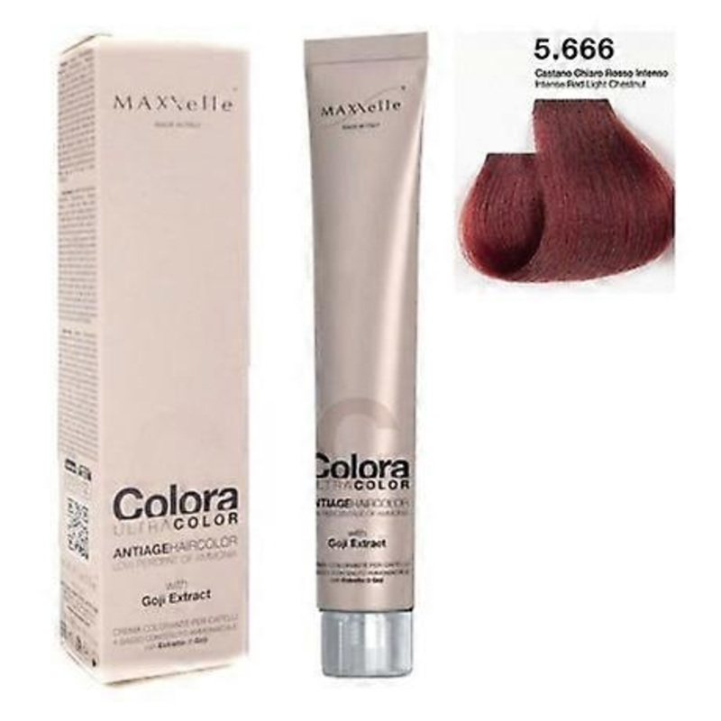 Intense Red Light Chesnut  5.666 Colora Maxxelle With Natural Fruit Of Goji 100 Ml