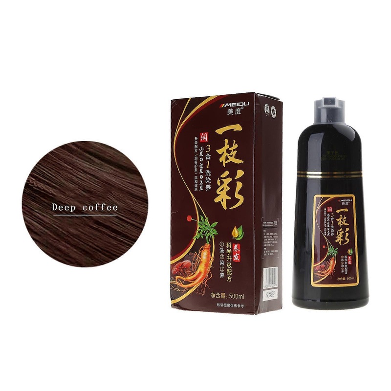 Natural Hair Dye Shampoo for the Elderly in Minutes Long Lasting Black Easy to Use Black Hair Dye Shampoo Fast Acting  Dark coffee can cove