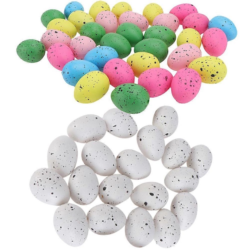 Assorted Color Plastic Eggs for Crafts 100Pcs Easter Simulation Bird Eggs Toys for Families Educators