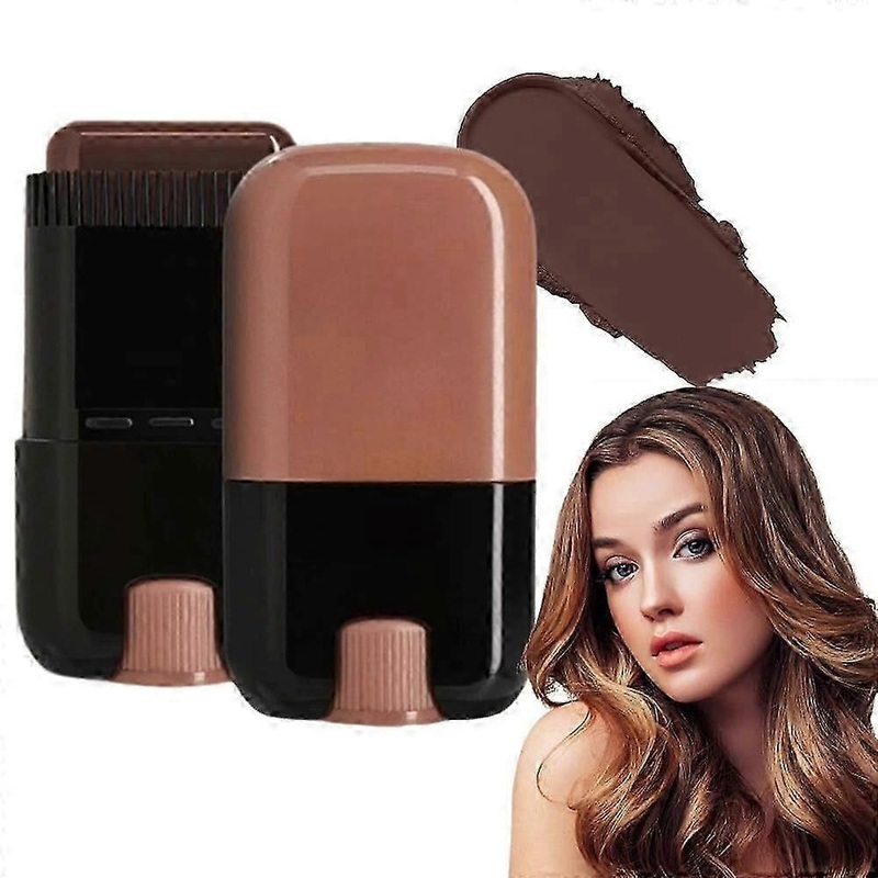 Easy coverage hair color stick with built-in comb portable