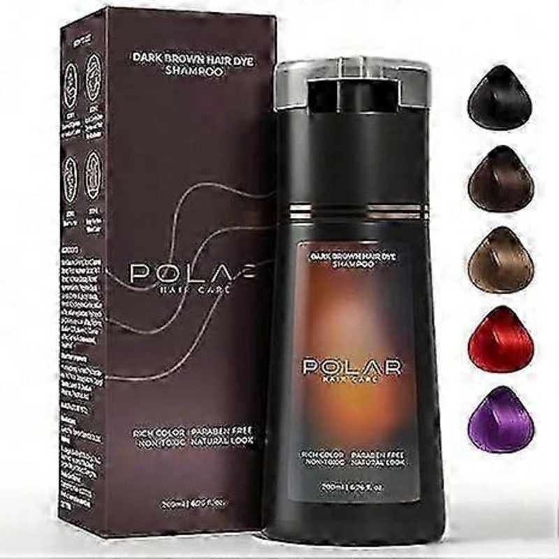 Hair Dye Shampoo,Polar Hair Dye Shampoo, Polar Haircare Instant Dye Shampoo, Natural Hair Color Shampoo for Gray Hair Coverage, Suitable for