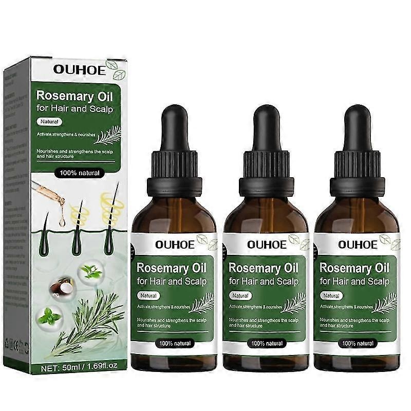 1-3pcs Rosemary Oil For Hair And Scalp-hair Oil For Hair Loss To Stimulate Hair Growth With Castor Oil 50 Ml