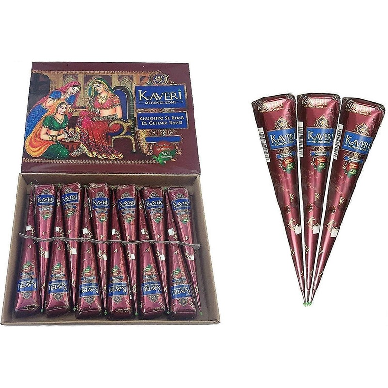 12 Pack of Cones 100% Natural Ready to Use Henna Paste Hair Color Hair Dye Cones
