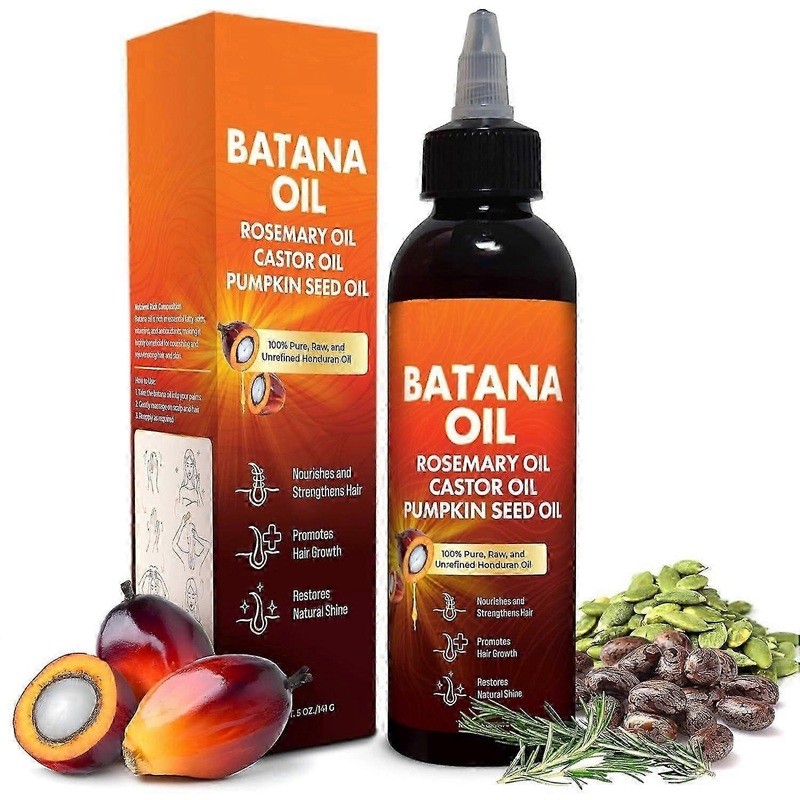 Batana Oil for Hair Growth, 4-in-1 Pure & Unrefined Honduran Oil with Rosemary, Castor, Pumpkin Seed Oil