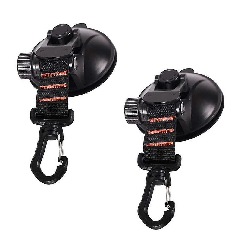 Heavy Duty Suction Cup Anchors with Carabiner   Reusable Wall Hooks for Car Tarp, Tent & Outdoor Camping   Easy No Damage Installation