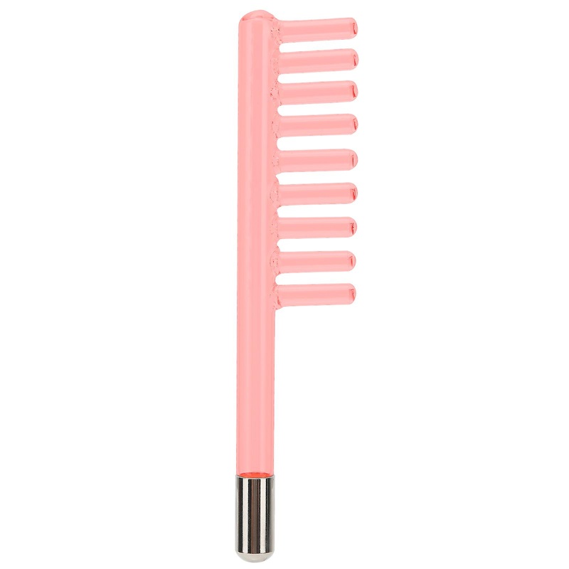 High Frequency Electrotherapy Instrument with Red Light Glass Comb Probe for Dandruff Removal Scalp Treatment and Hair Care