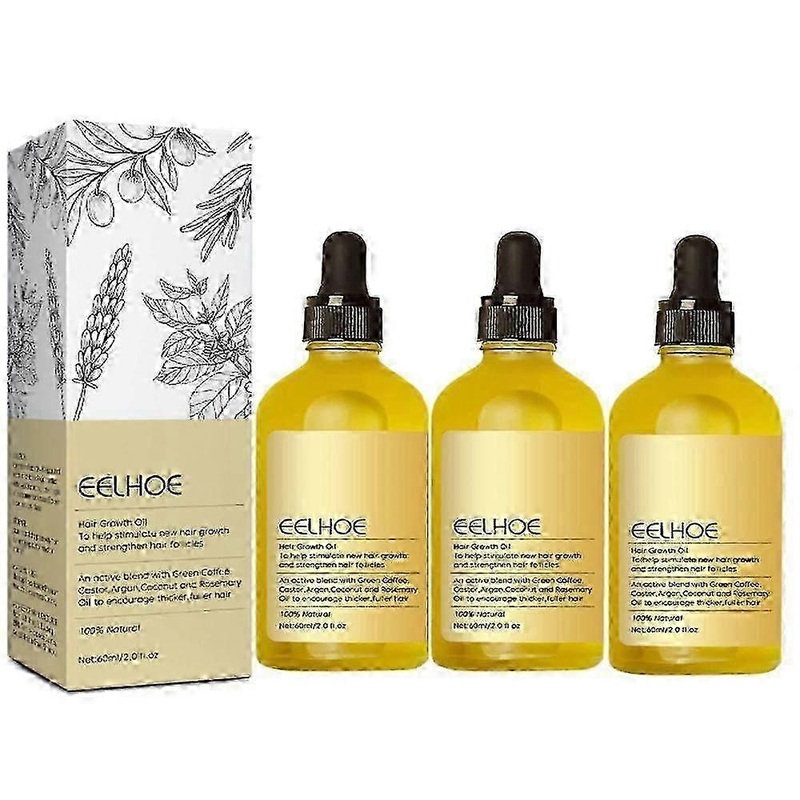 suitable for3Pcs Natural Hair Growth Oil, Veganic Organic Natural Hair Growth Oil 60ml