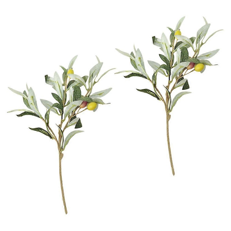 Wear Resistant Artificial Olive Branches Plastic Faux Green Leaves Home Decor Bendable Stems Floral Arrangements Wedding Desktop Plant Decorations