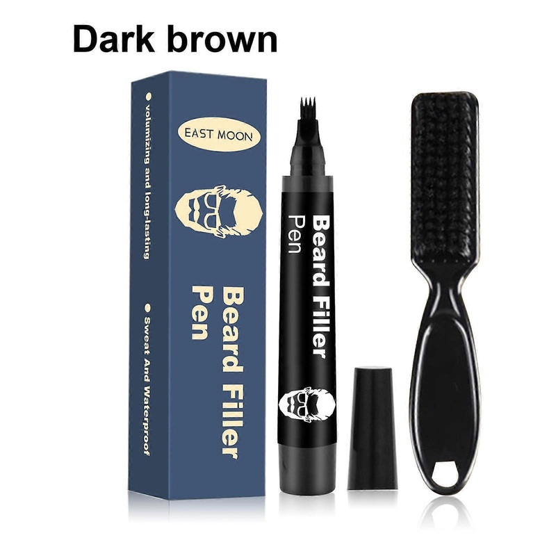 Beard Filler Pen Detachable Easy-to-Use Filler Pen Easily Create Thick Beard Hairline Dark Brown
