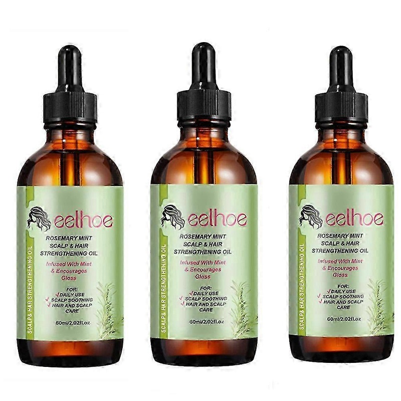 suitable for hair growth & skin care, 1-3x organic rosemary oil, natural hair loss treatment, stimulates growth, scalp massager