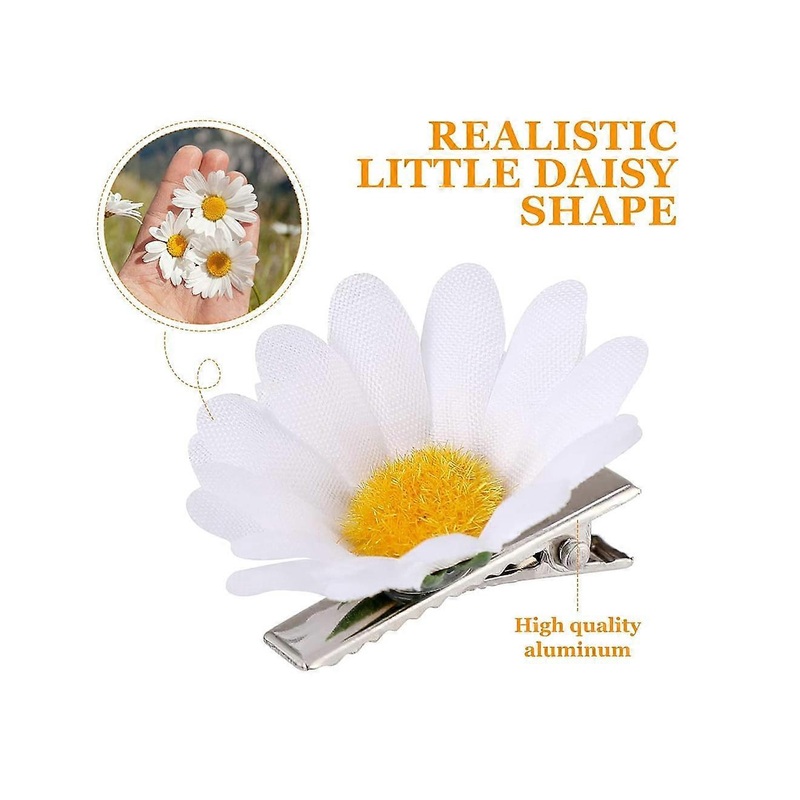 12pcs Daisy Hair Clips Flower Hair Barrettes Hair Pins Wedding Hair Accessories for Baby Kids Girls Toddler Women (White)